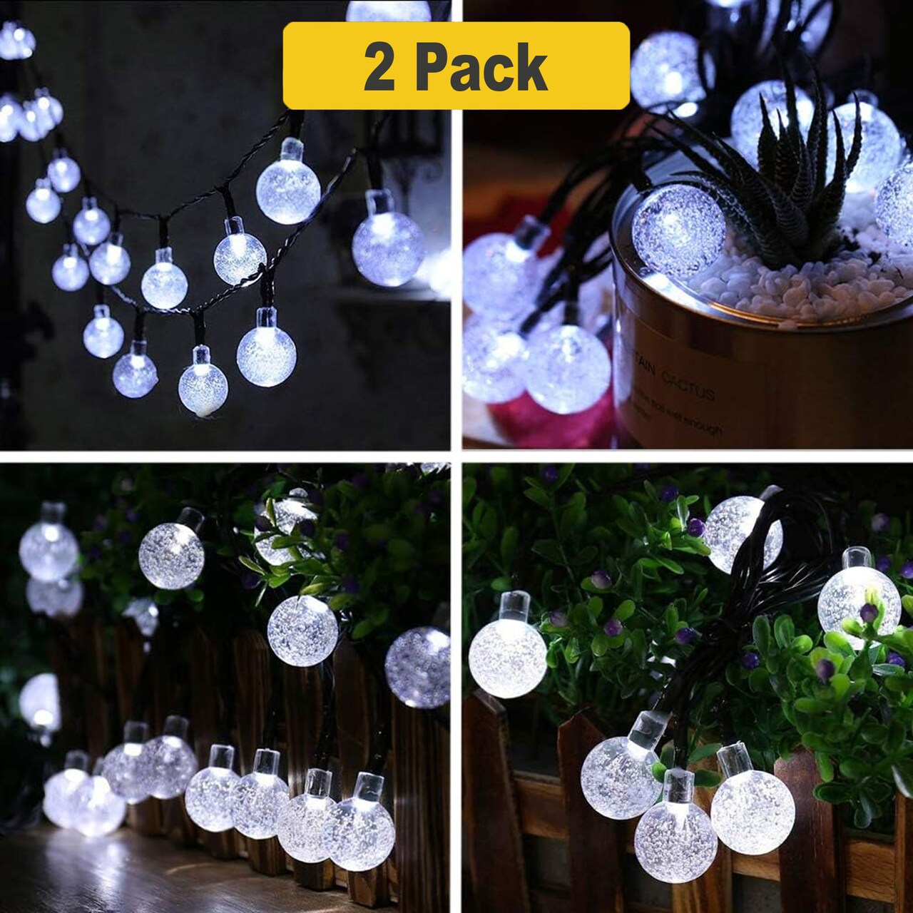 Whimsical Solar-Powered 30 LED Bubble String Lights for Gardens